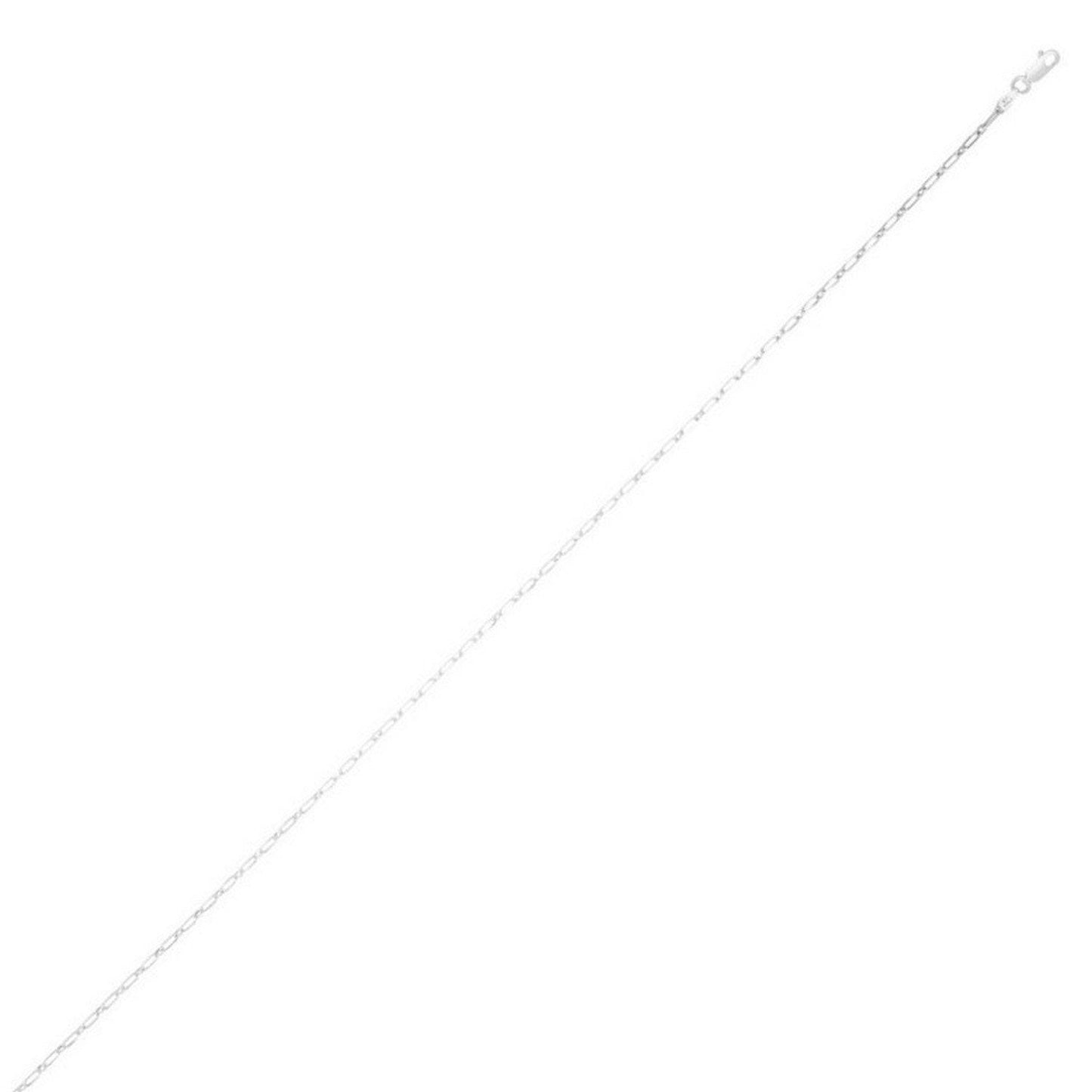 Sterling Silver Rhodium Plated Petite Alternating Paperclip Chain (3.15 mm)