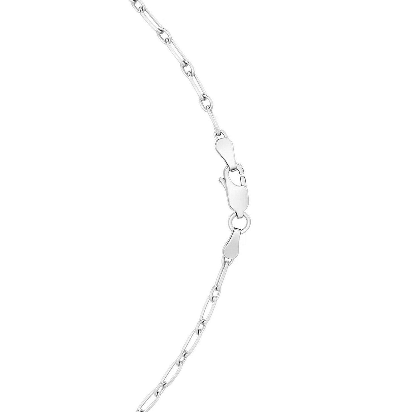 Sterling Silver Rhodium Plated Petite Alternating Paperclip Chain (3.15 mm)