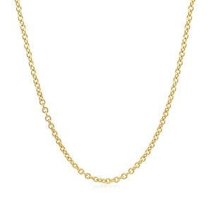 14k Yellow Gold Round Cable Link Chain (1.9 mm)