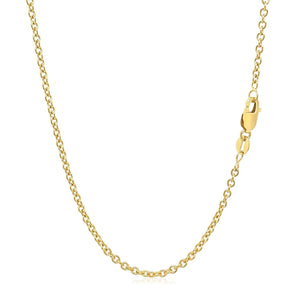 14k Yellow Gold Round Cable Link Chain (1.9 mm)