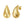 Sterling Silver Yellow Gold Plated Puffed Teardrop Earrings