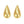 Sterling Silver Yellow Gold Plated Puffed Teardrop Earrings