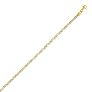 Sterling Silver with Gold Plated Ice Barrel Chain (3.80 mm)
