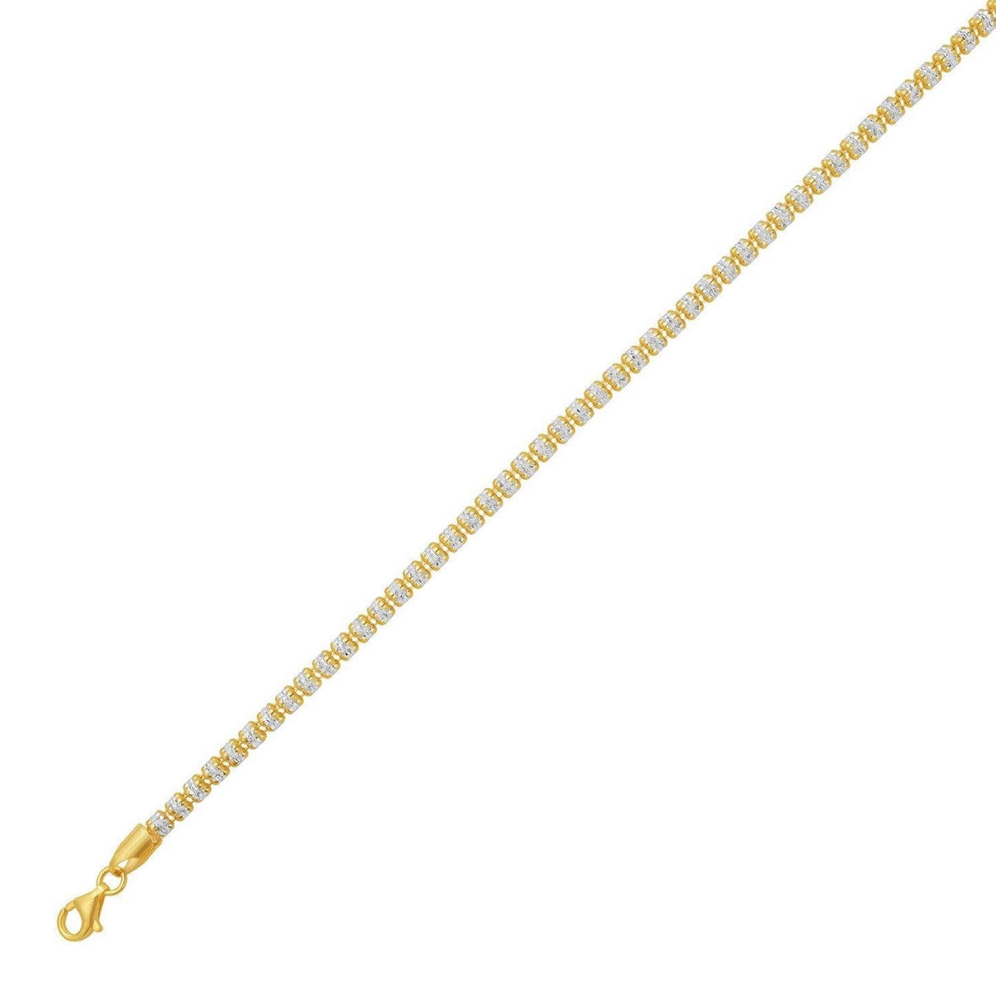 Sterling Silver with Gold Plated Ice Barrel Chain (3.80 mm)
