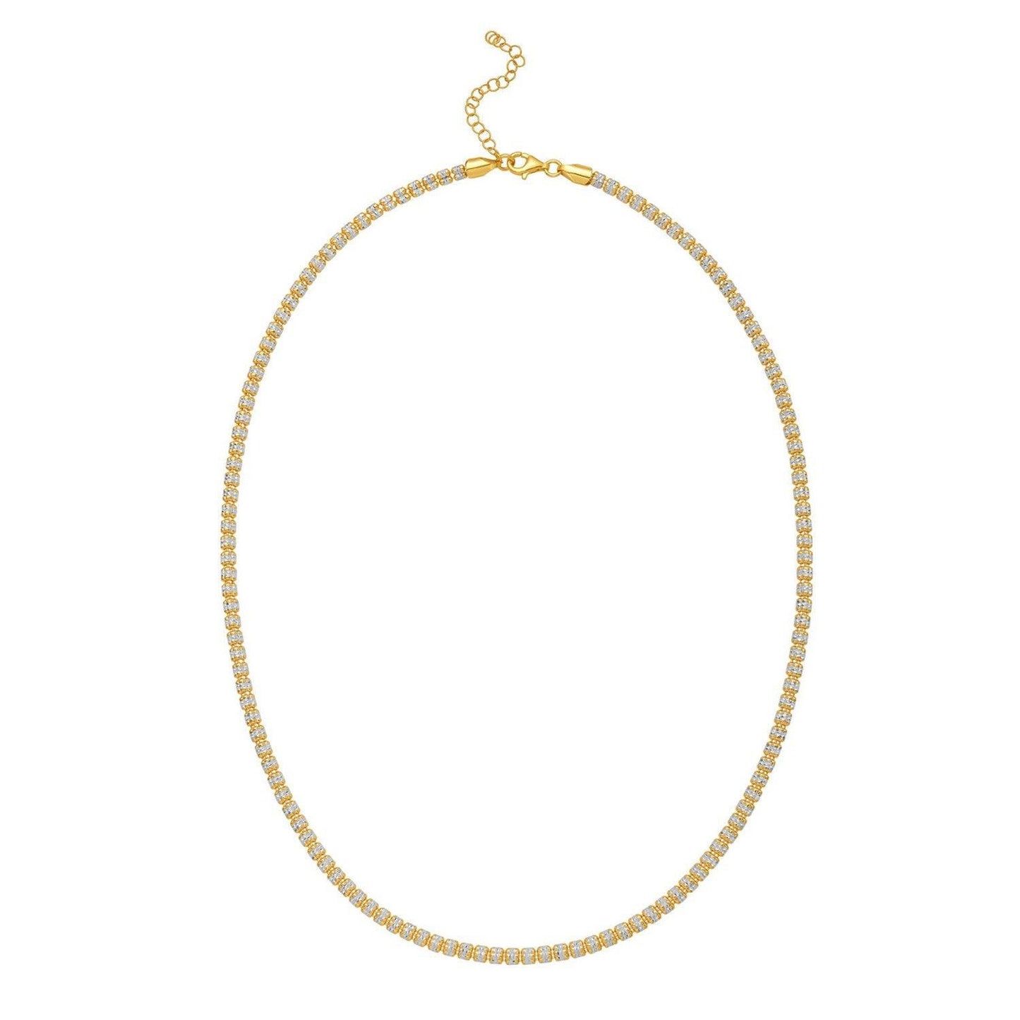 Sterling Silver with Gold Plated Ice Barrel Chain (3.80 mm)