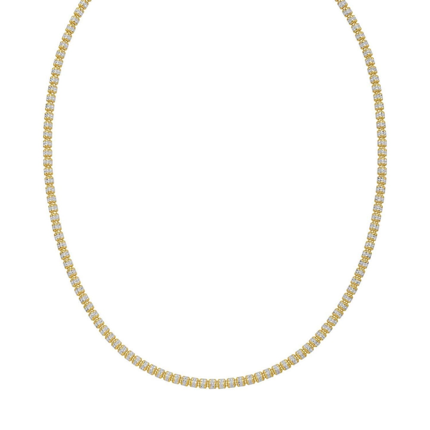 Sterling Silver with Gold Plated Ice Barrel Chain (3.80 mm)