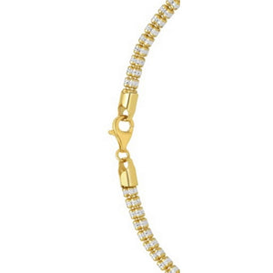 Sterling Silver with Gold Plated Ice Barrel Chain (3.80 mm)