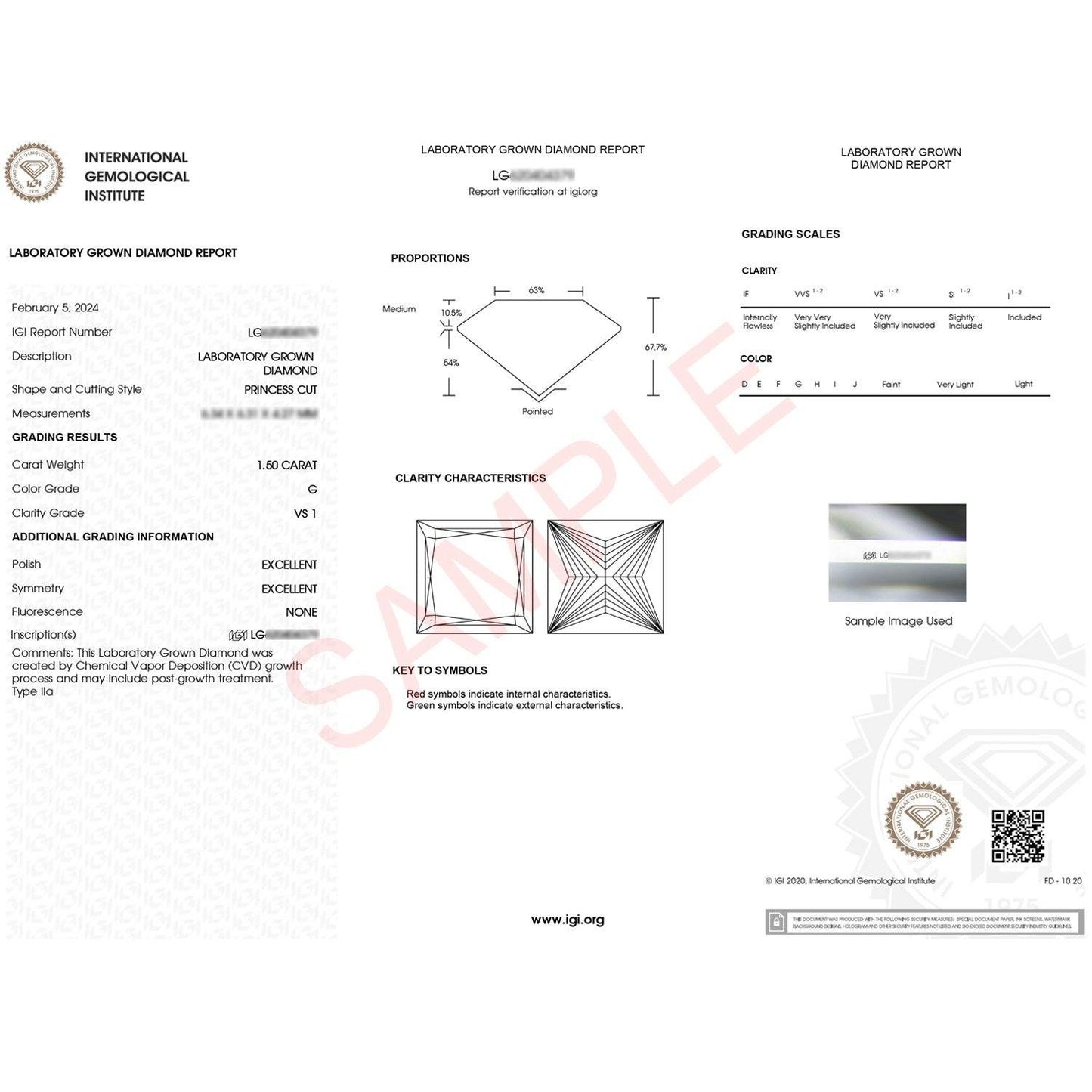 1.50Ct Princess Lab Grown IGI G/VS1 Diamond Ring in 10K White Gold