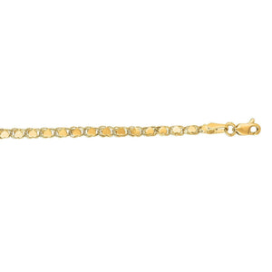 3.0mm 10k Yellow Gold Heart Anklet