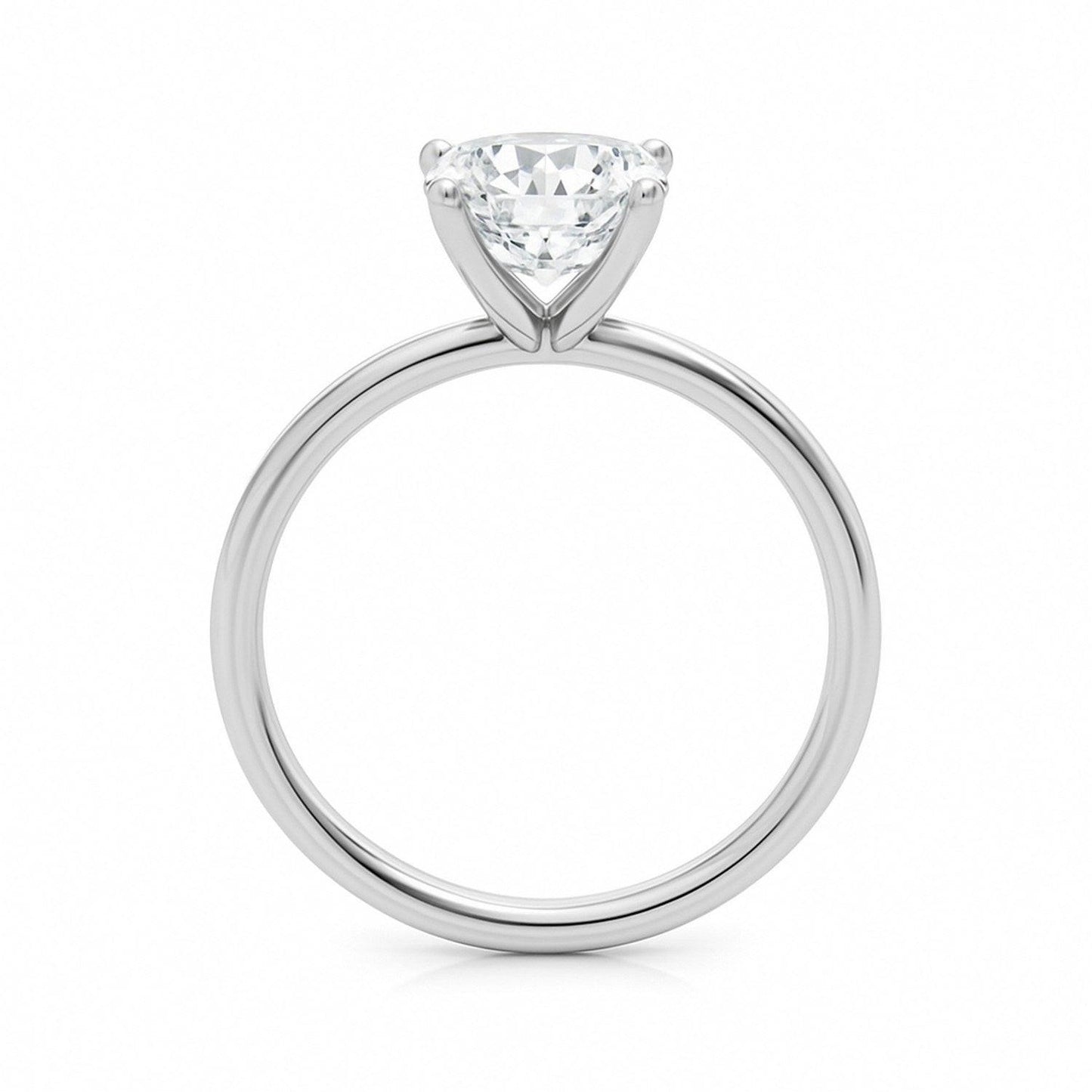 2 Carat Cushion Lab Grown IGI G/VS1 Diamond Solitaire Ring in 14K White Gold