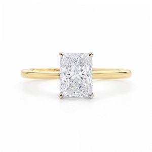 2 Carat Radiant Lab Grown IGI G/VS1 Diamond Solitaire Ring in 14K Yellow Gold