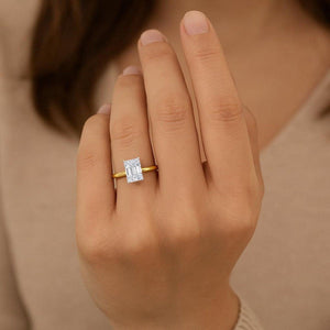 2 Carat Radiant Lab Grown IGI G/VS1 Diamond Solitaire Ring in 14K Yellow Gold