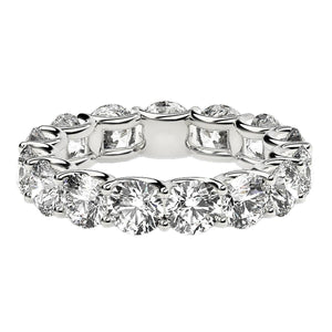 Round Cut Lab Grown Diamond Eternity Ring in 14k White Gold (5 cttw FG/VS2)