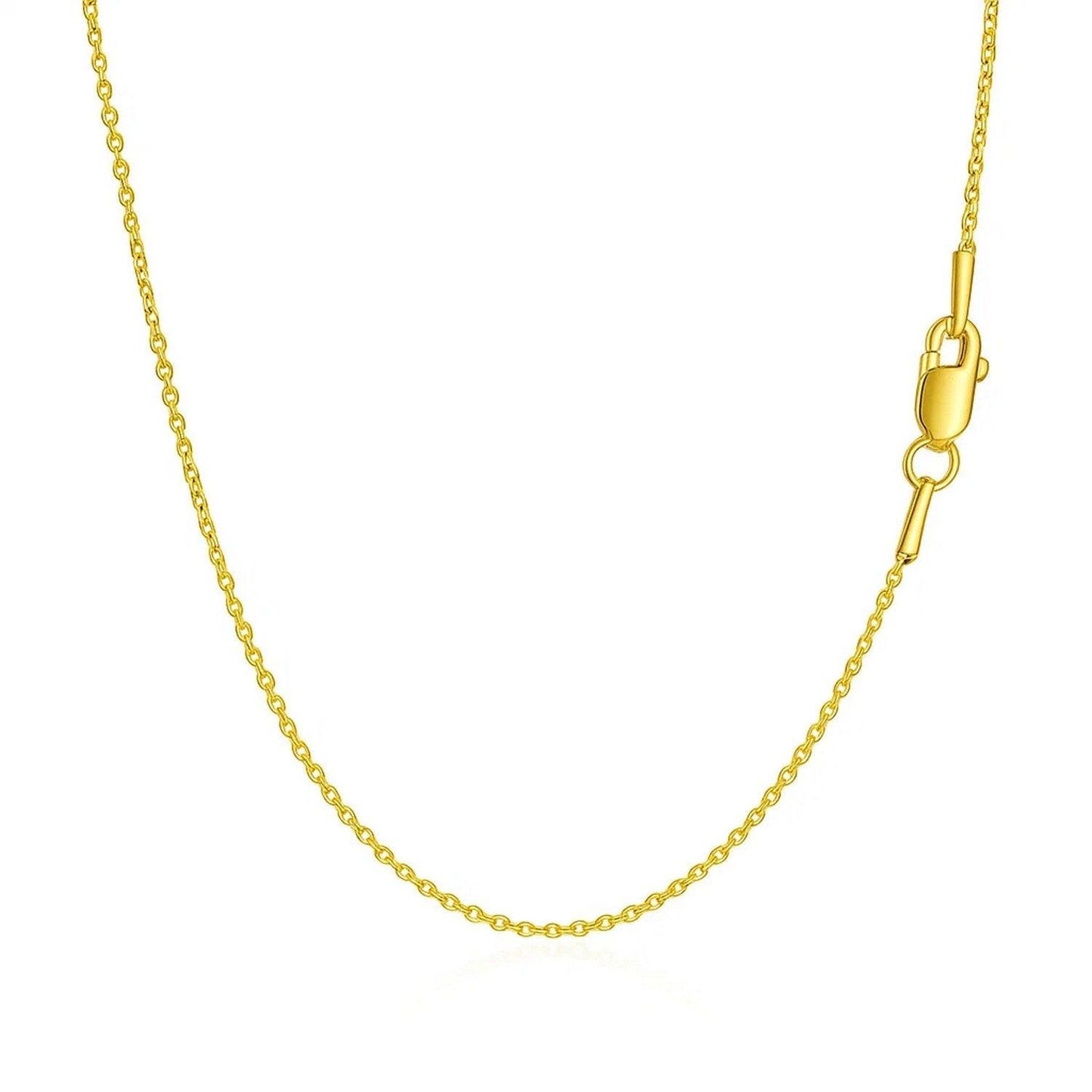 14k Yellow Gold Round Cable Link Chain (1.1 mm)