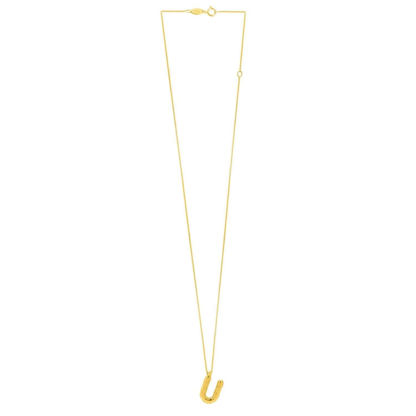 14K Yellow Gold Helium Initial U Pendant