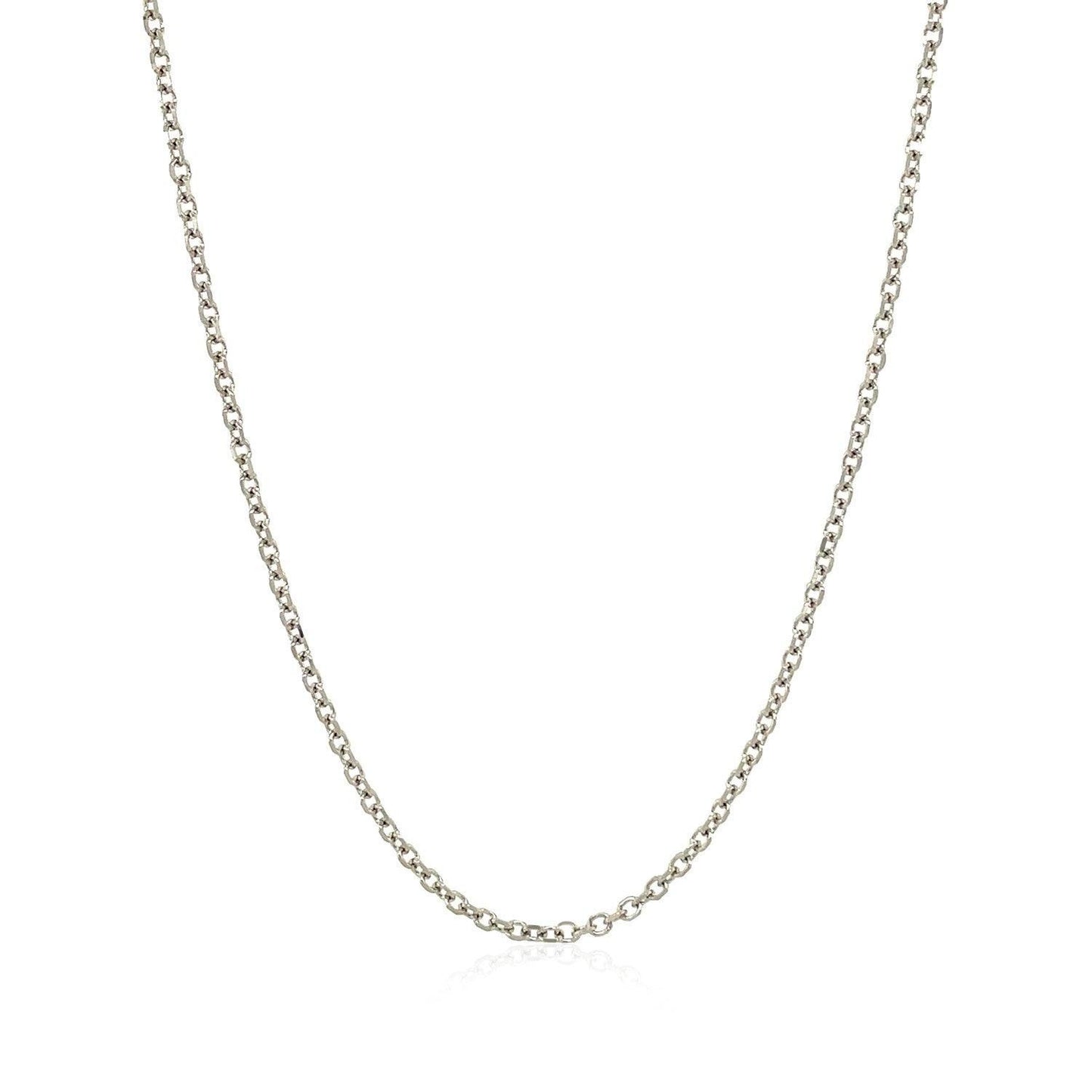 18k White Gold Diamond Cut Cable Link Chain (1.40 mm)