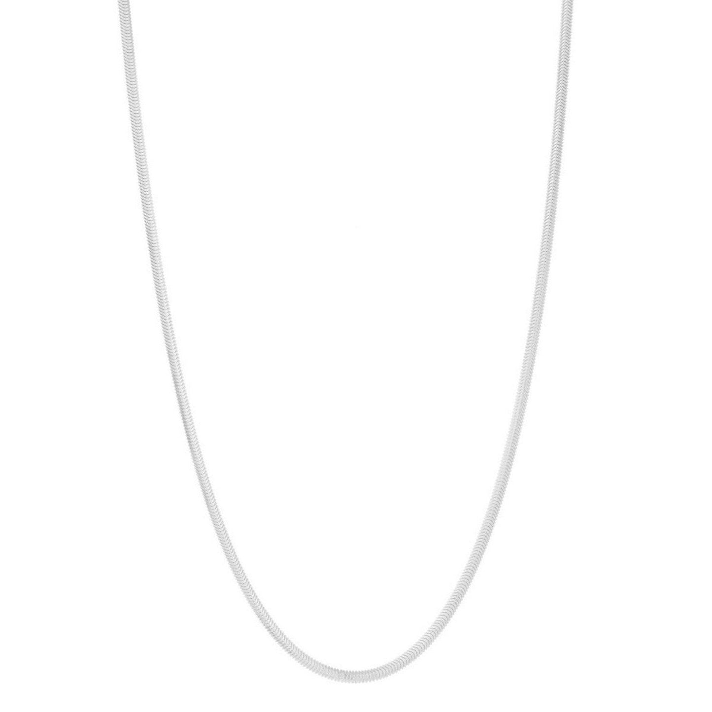 Sterling Silver Rhodium Plated Oval Snake Chain (2.60 mm)