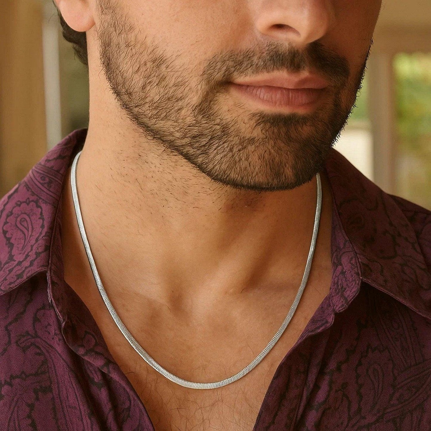 Sterling Silver Rhodium Plated Oval Snake Chain (2.60 mm)