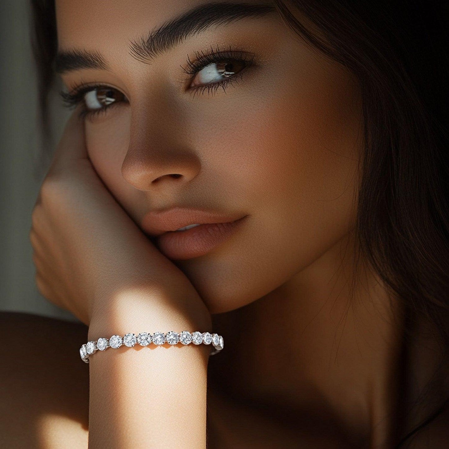 Lab Grown Round Diamond Tennis Bracelet in 14k White Gold (8 cctw F/G  VS2/SI1)