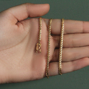 10k Yellow Gold Classic Solid Miami Cuban Chain (3.20 mm)