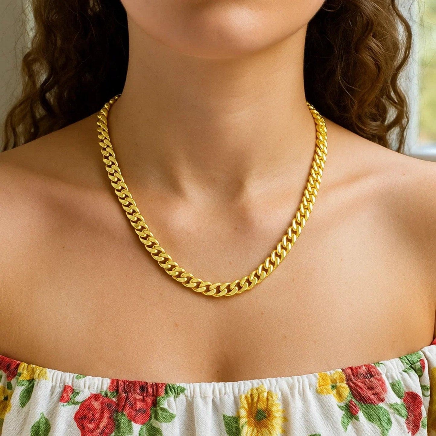 14k Yellow Gold Polished Miami Cuban Chain Necklace