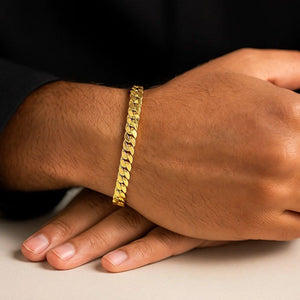 14k Yellow Gold 8 inch Mens Curb Chain Bracelet (8.00 mm)