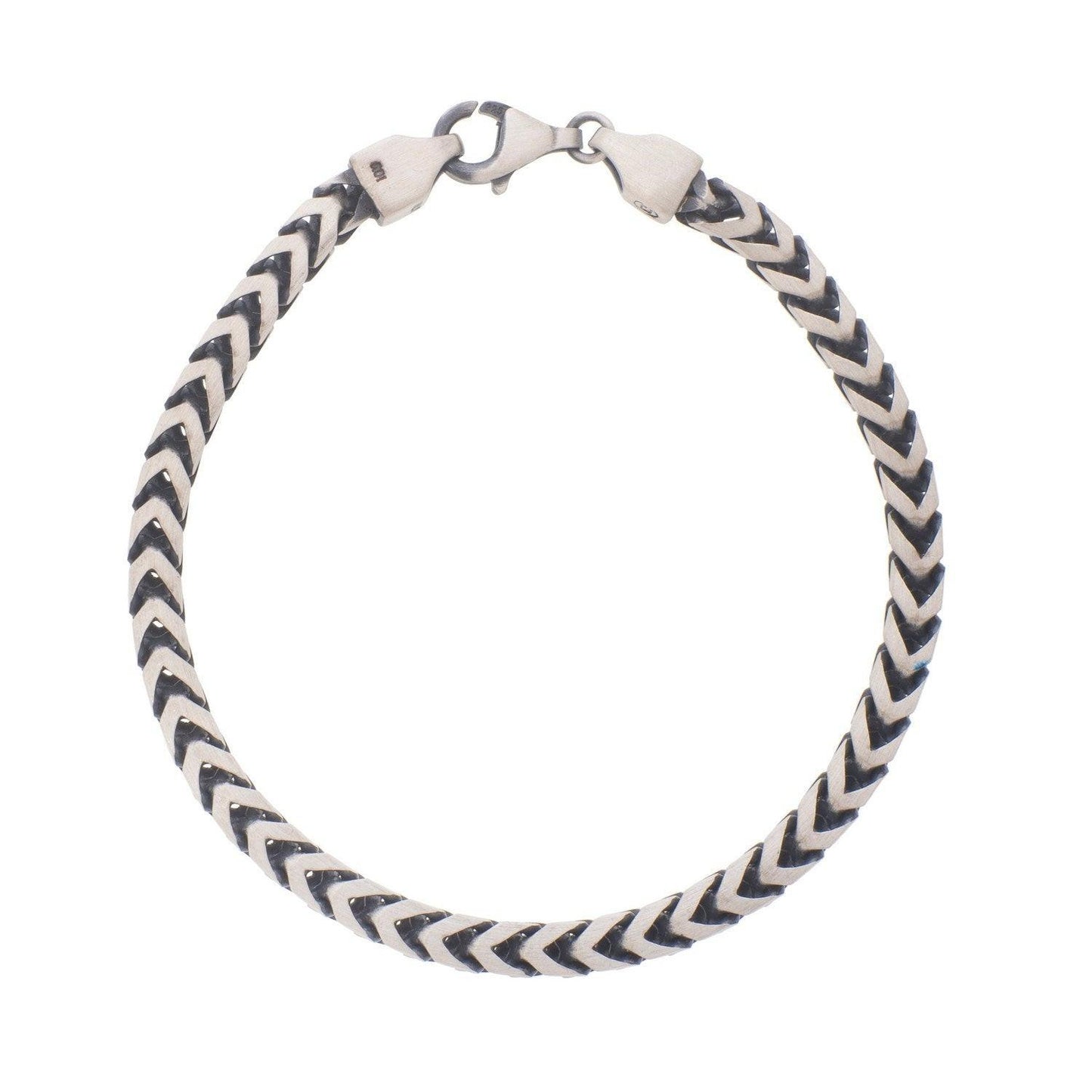 Sterling Silver Gunmetal Finish Franco Link Bracelet (4.60 mm)