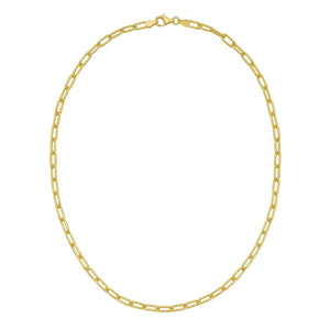 Sterling Silver Yellow Gold Plated Round Link Paperclip Chain (5.20 mm)