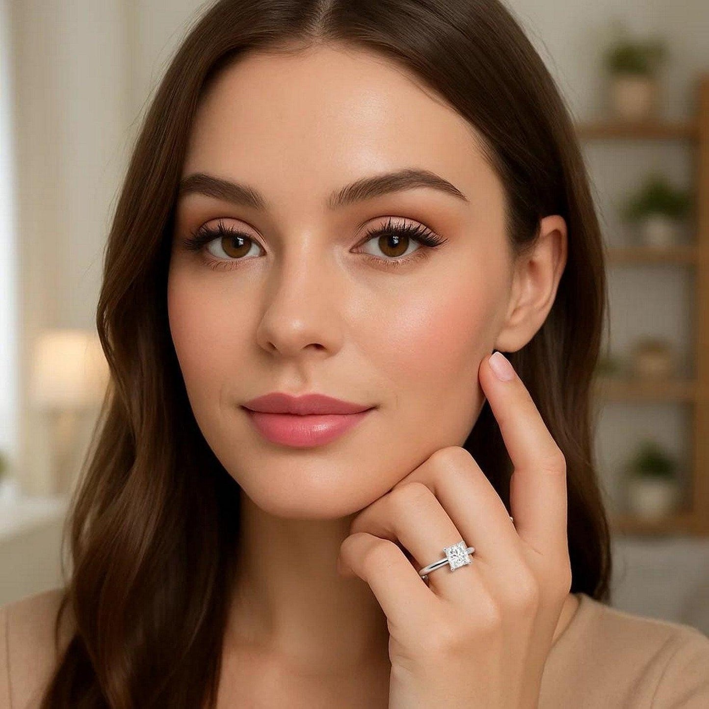 2 Carat Princess Lab Grown IGI G/VS1 Diamond Solitaire Ring in 10K White Gold