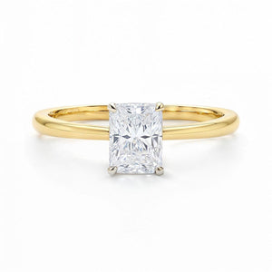 1 Carat Radiant Lab Grown IGI G/VS1 Diamond Solitaire Ring in 10K Yellow Gold
