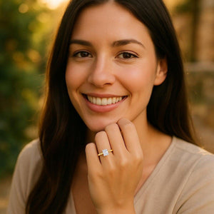 1 Carat Radiant Lab Grown IGI G/VS1 Diamond Solitaire Ring in 10K Yellow Gold