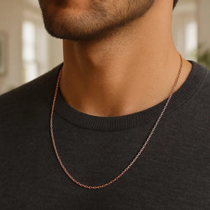 14k Rose Gold Diamond Cut Cable Link Chain (1.30 mm)