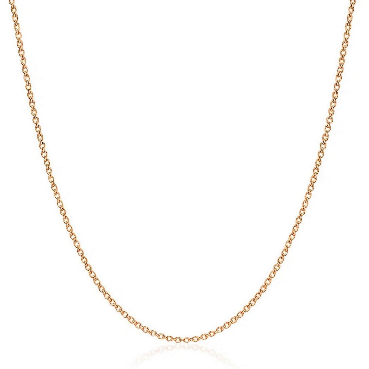 14k Rose Gold Diamond Cut Cable Link Chain (1.30 mm)