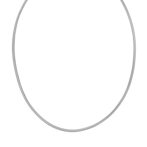 Sterling Silver Rhodium Plated Octagonal Snake Chain (2.40 mm)