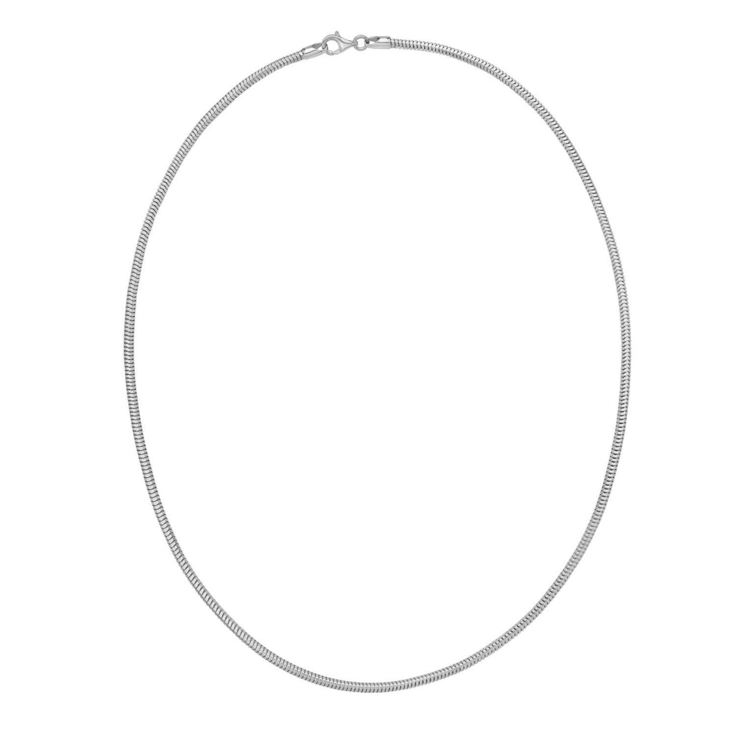 Sterling Silver Rhodium Plated Octagonal Snake Chain (2.40 mm)