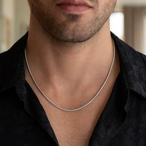 Sterling Silver Rhodium Plated Octagonal Snake Chain (2.40 mm)