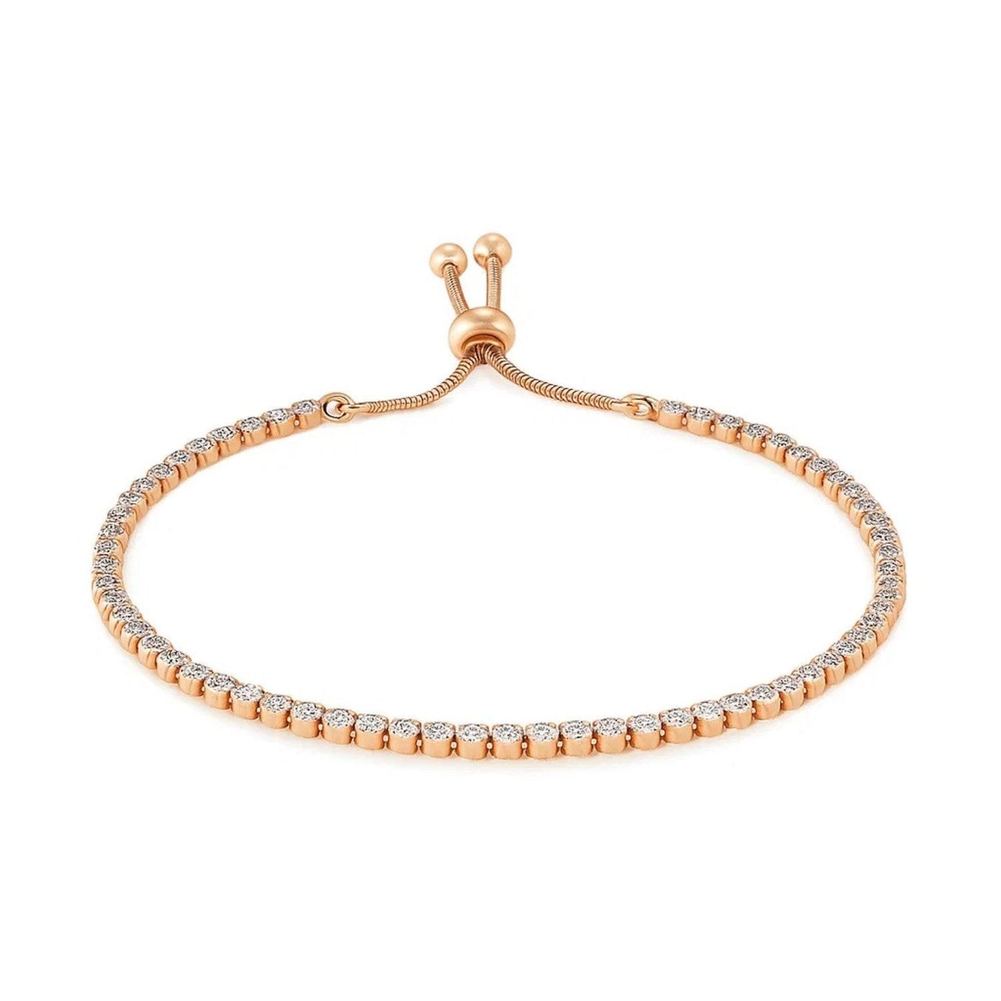 Adjustable Tennis Style Bracelet with Cubic Zirconia in Sterling Silver(5.10 mm)