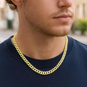 14k Yellow Gold Polished Miami Cuban Chain Necklace