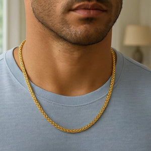 4.1mm 14k Yellow Gold Diamond Cut Round Franco Chain