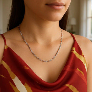 14k White Gold French Cable Link Chain (2.50 mm)