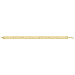 10K Yellow Gold Diamond Cut Square Link Bracelet