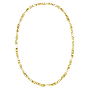 14K Yellow Gold Five And One Paperclip Link Chain Necklace