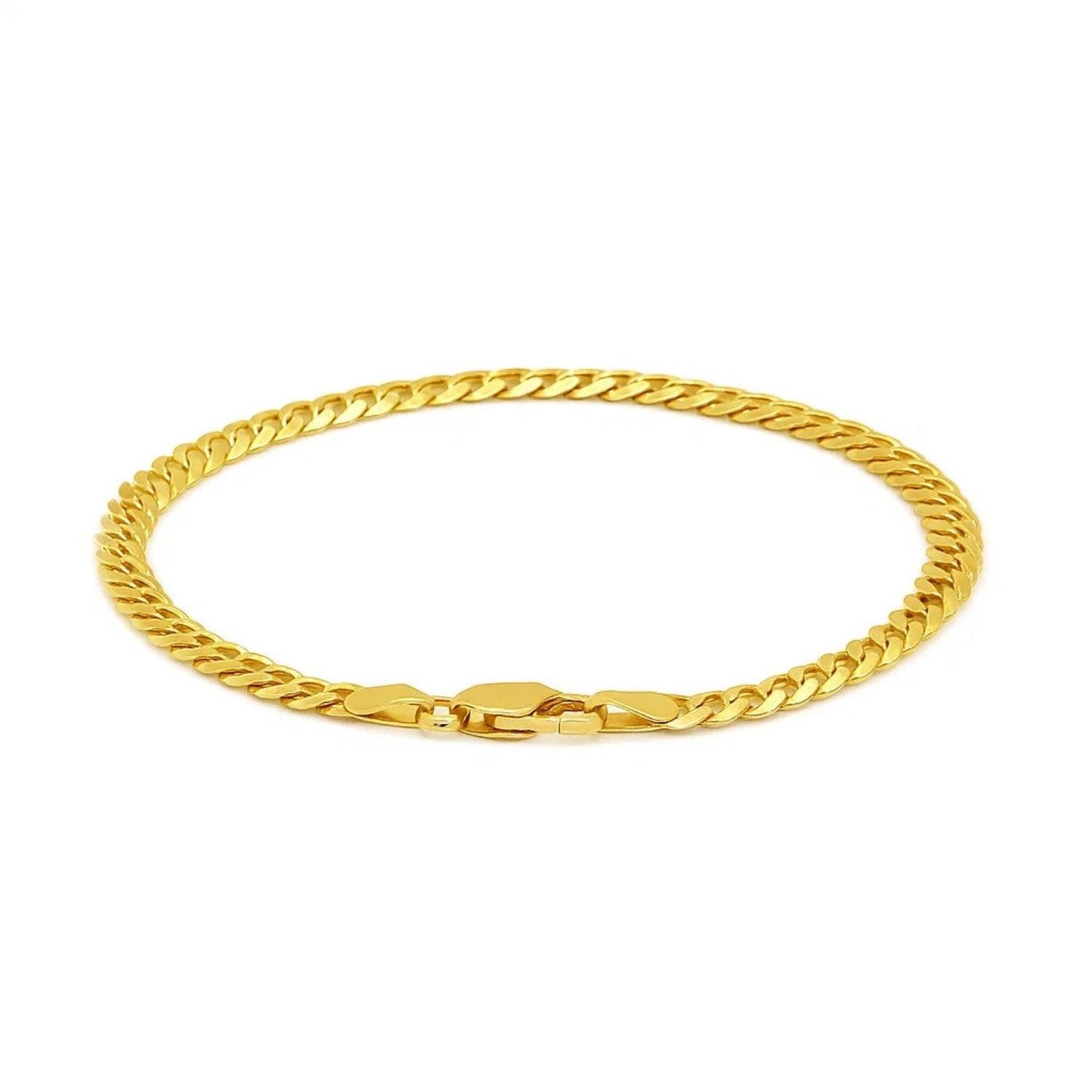 14k Yellow Gold Solid Curb Bracelet (3.60 mm)