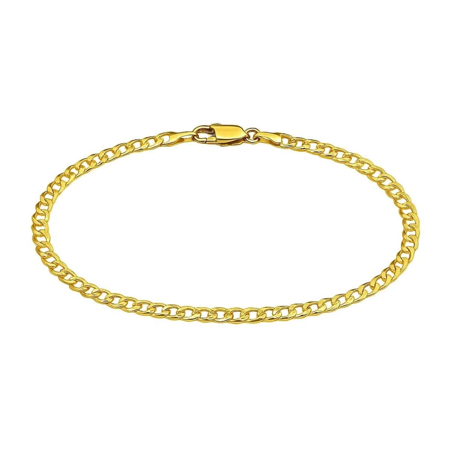 14k Yellow Gold Solid Curb Bracelet (3.60 mm)