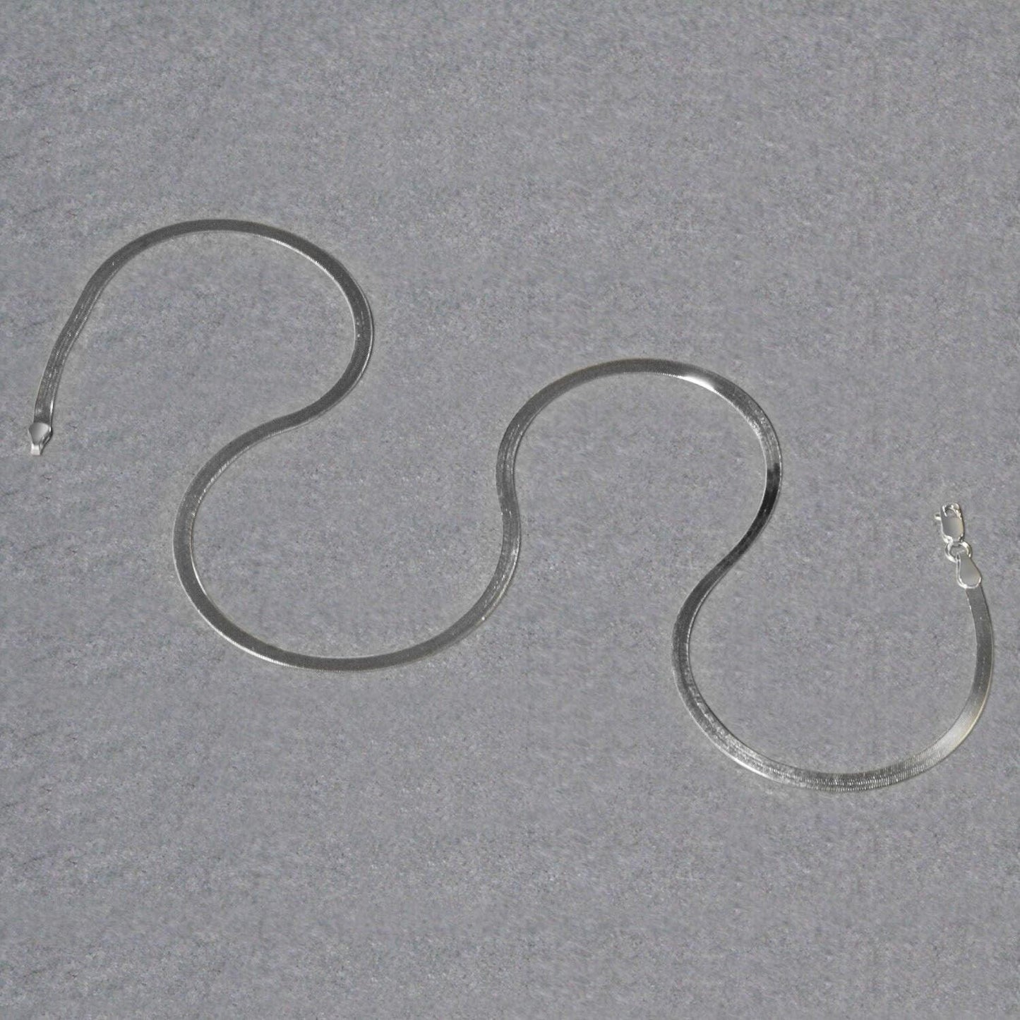 Sterling Silver Rhodium Plated Herringbone Chain (3.30 mm)