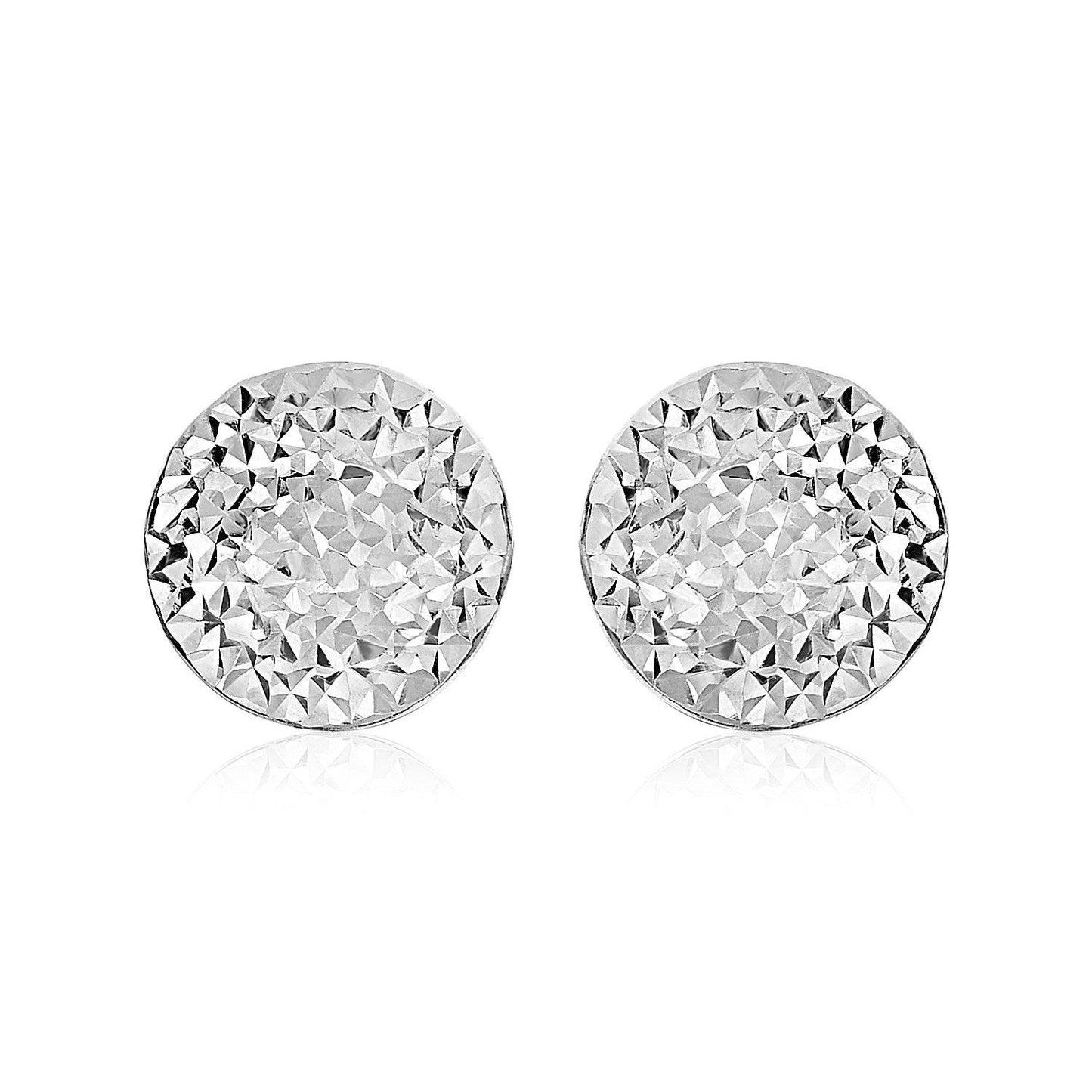 Sterling Silver Large Textured Circle Earrings