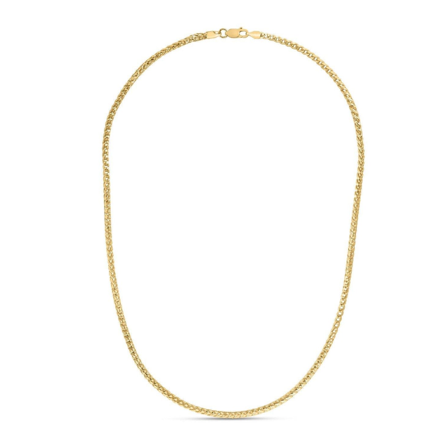 Sterling Silver Yellow Gold Plated Diamond Cut Franco Chain (3.80 mm)