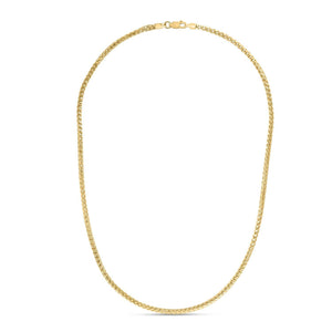 Sterling Silver Yellow Gold Plated Diamond Cut Franco Chain (3.80 mm)