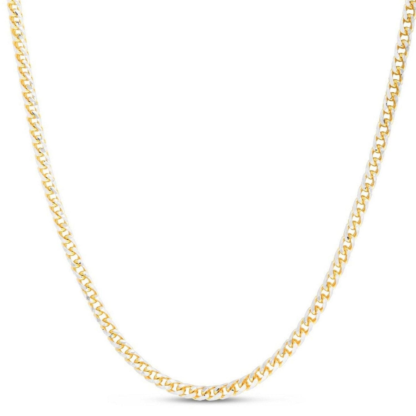 14k Yellow Gold Round Pave Franco Chain (4.00 mm)