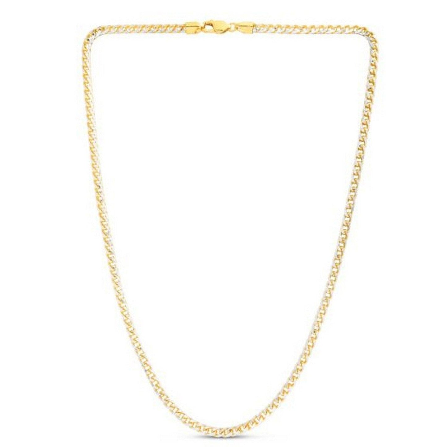 14k Yellow Gold Round Pave Franco Chain (4.00 mm)